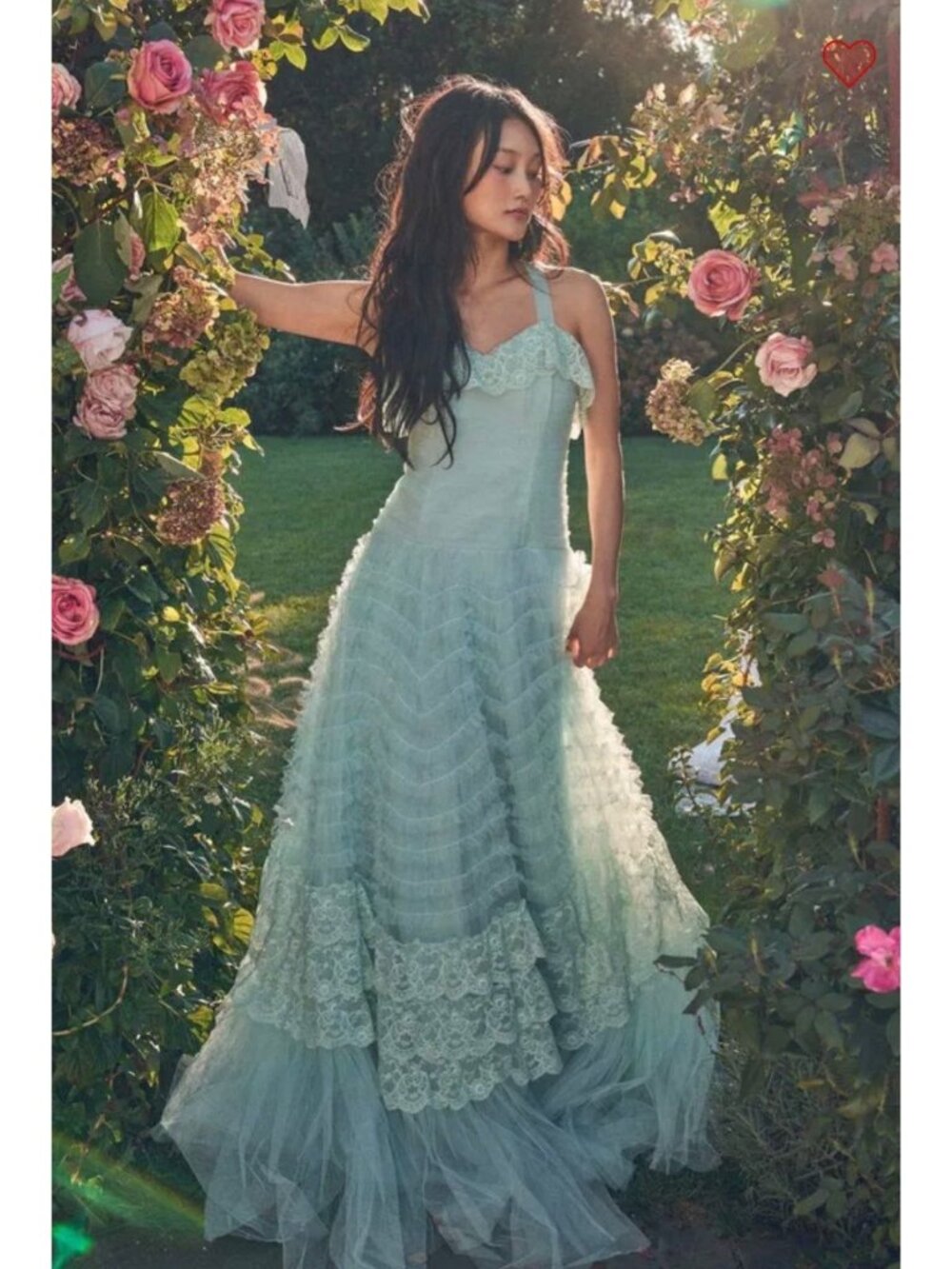 A NWT LoveShackFancy Sharelle Gown mint blue SZ 2 Retail 895